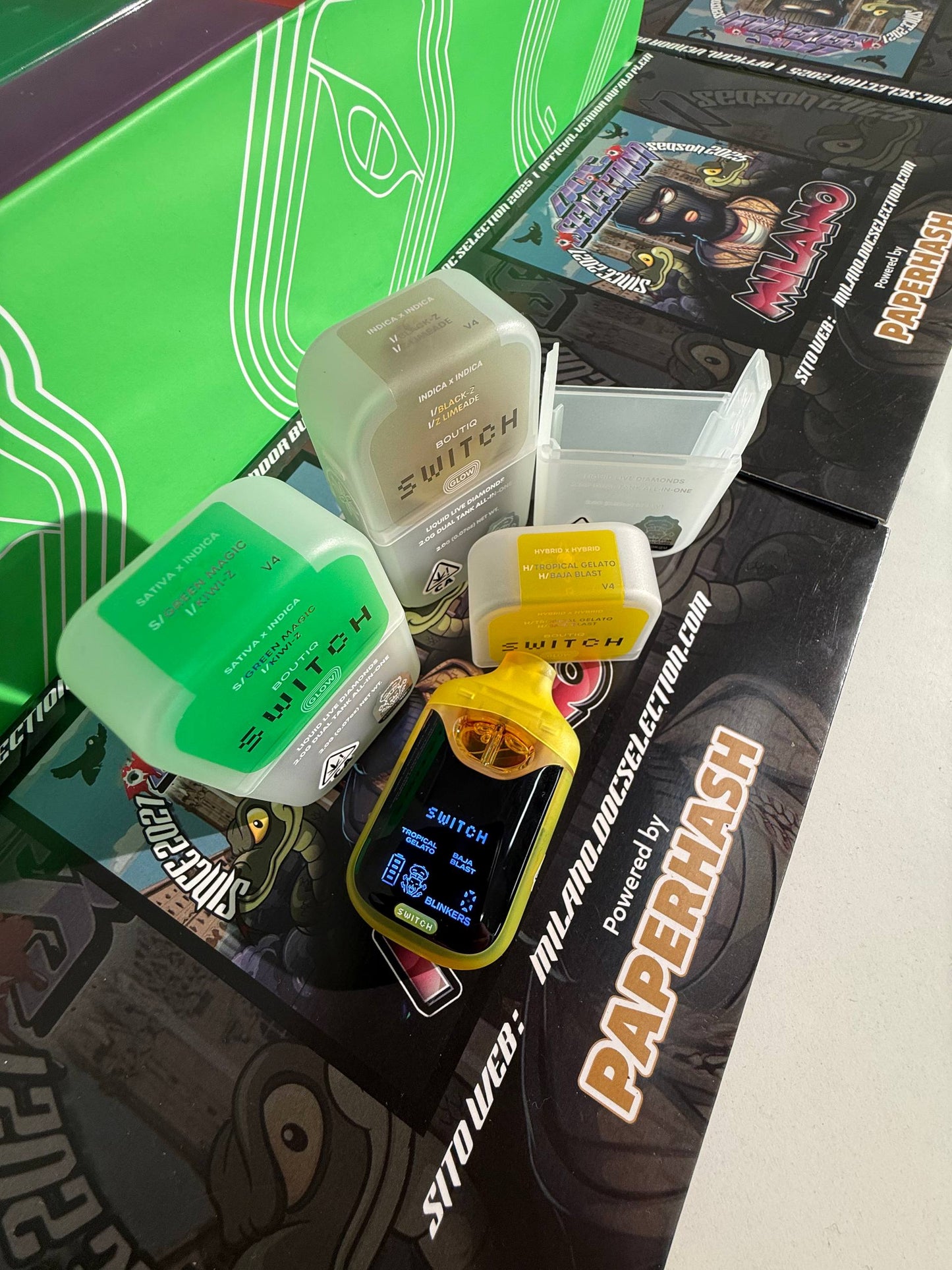 Vape Diamonds 2gr Switch Boutique 2 flavour - TROPICAL GELATO - BAJA BLAST