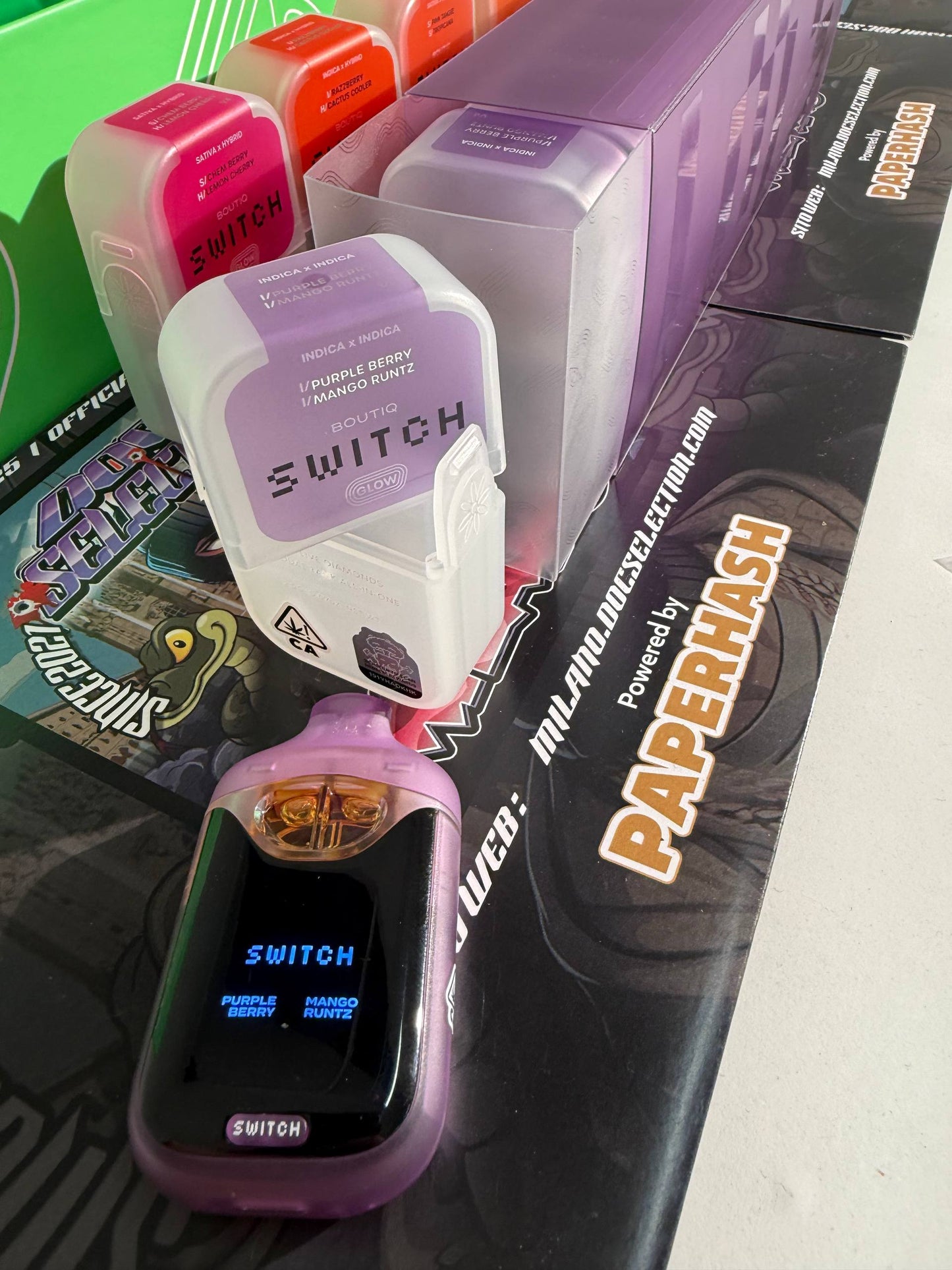 Vape Diamonds 2gr Switch Boutique 2 flavour - PURPLE BERRY - MANGO RUNTZ